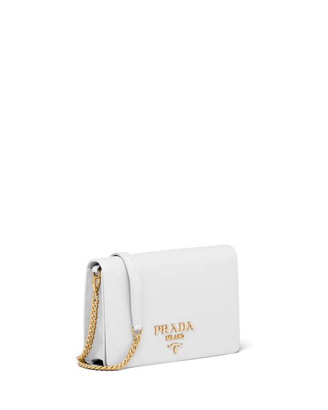 prada 1ba183|White Saffiano leather mini bag .